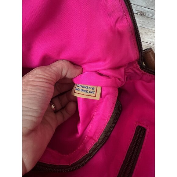 Dooney & Bourke Striped Sailboat Black Brown Tote Leather Straps Vintage - Picture 15 of 16